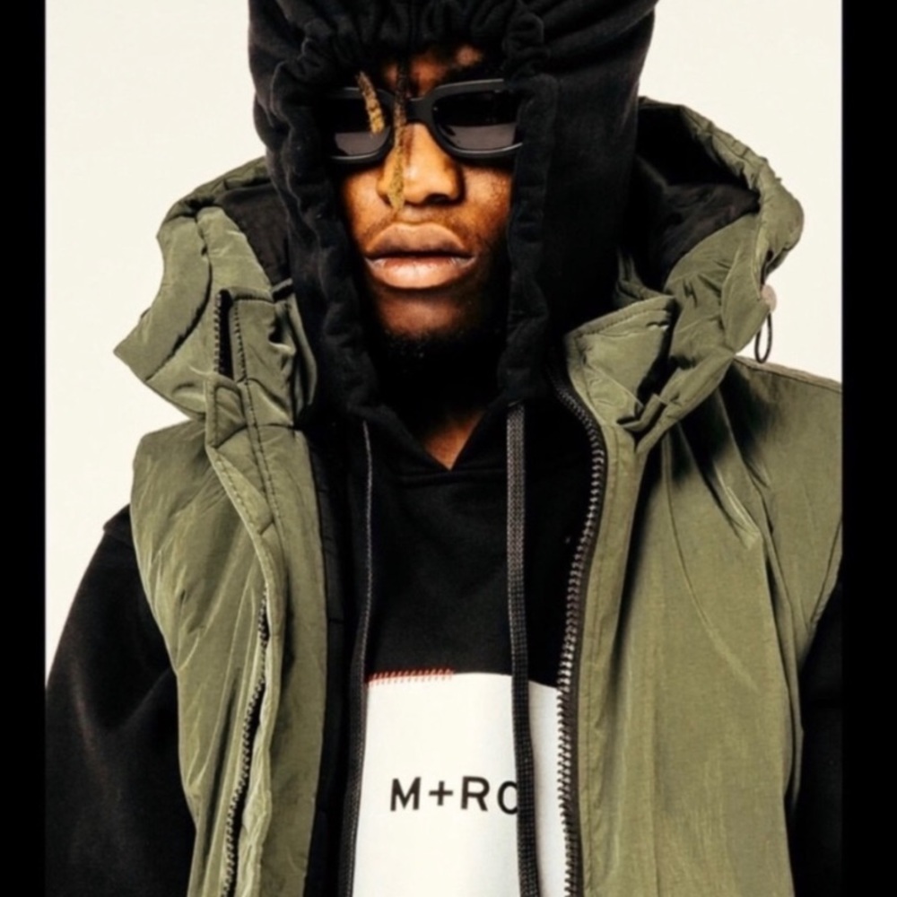 Marc Noir Box Logo Hoody Size S